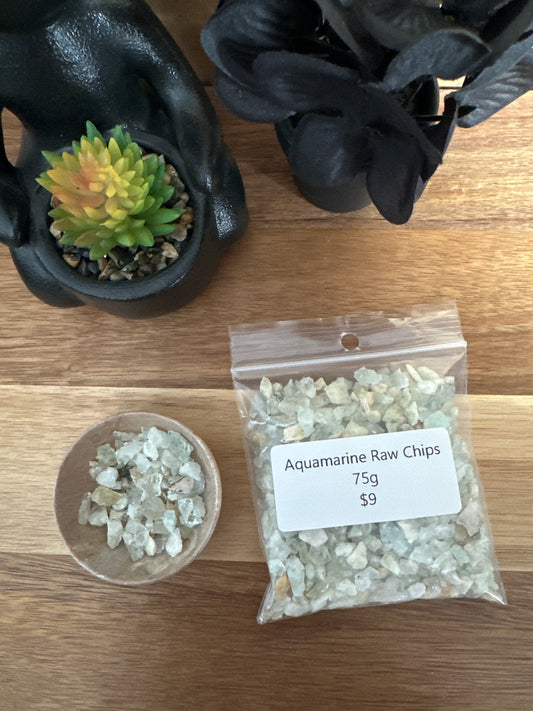 Raw Aquamarine Chips 75g