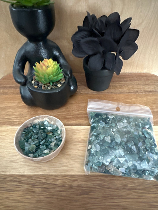 Moss Agate Chips 100g