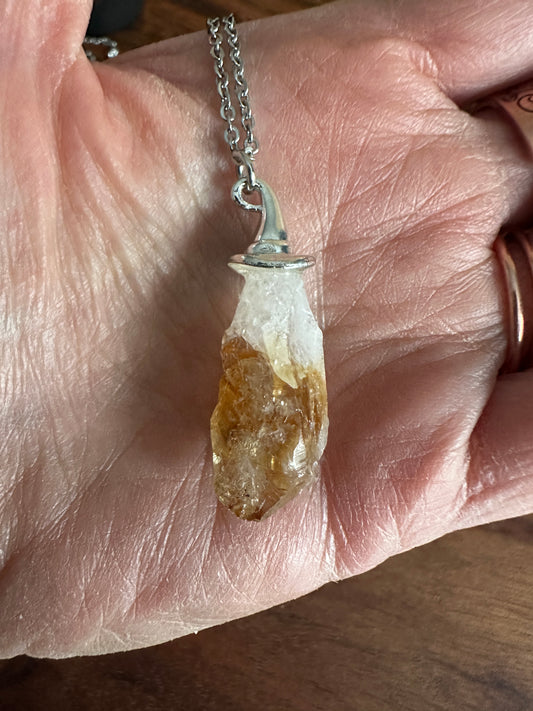 Citrine Witch Hat Necklace