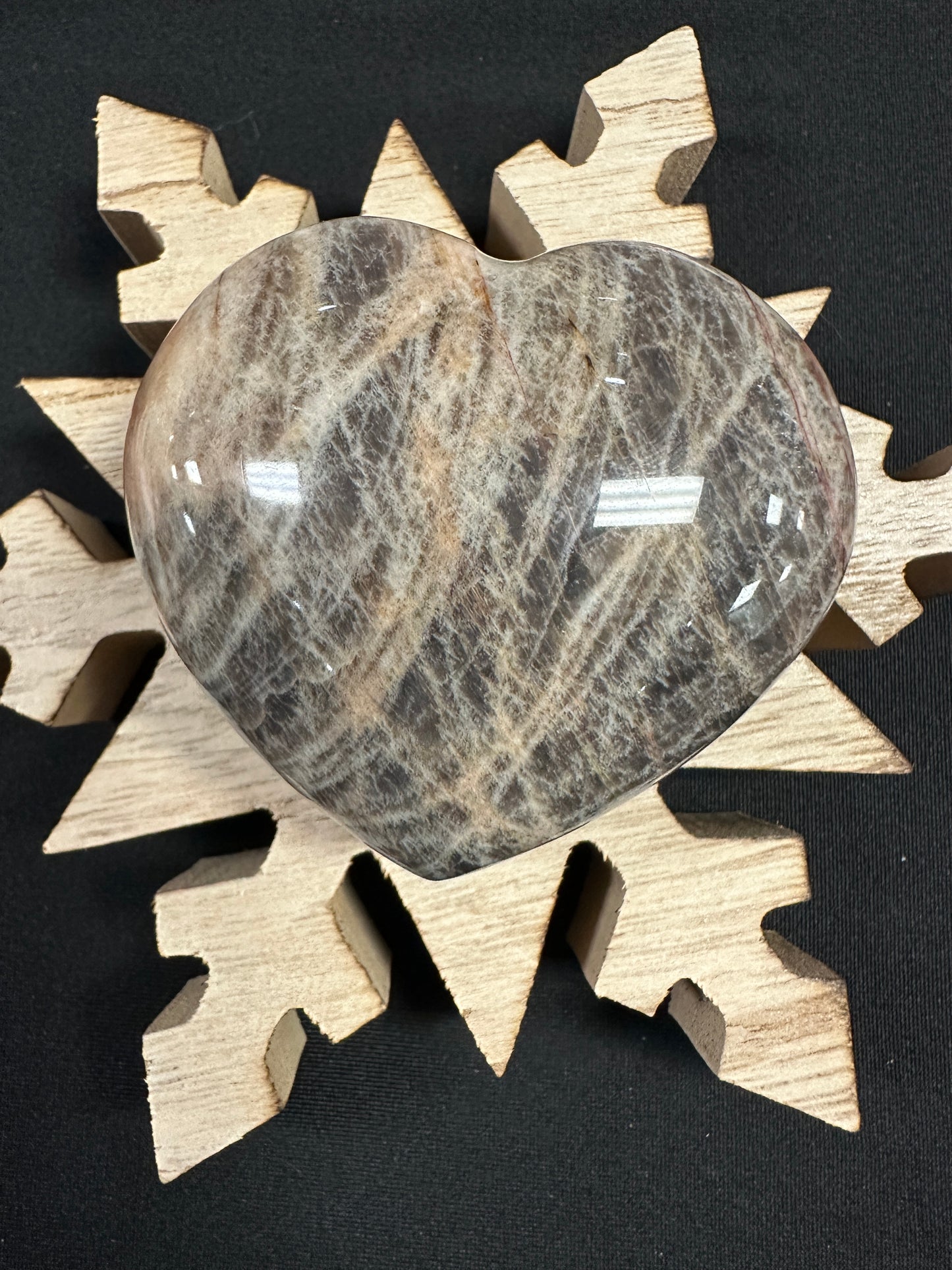 Black Moonstone Heart 190g