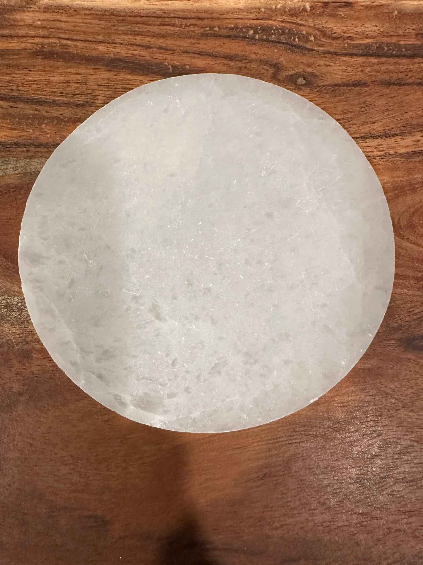 Round Satin Spar Selenite Charging Plate