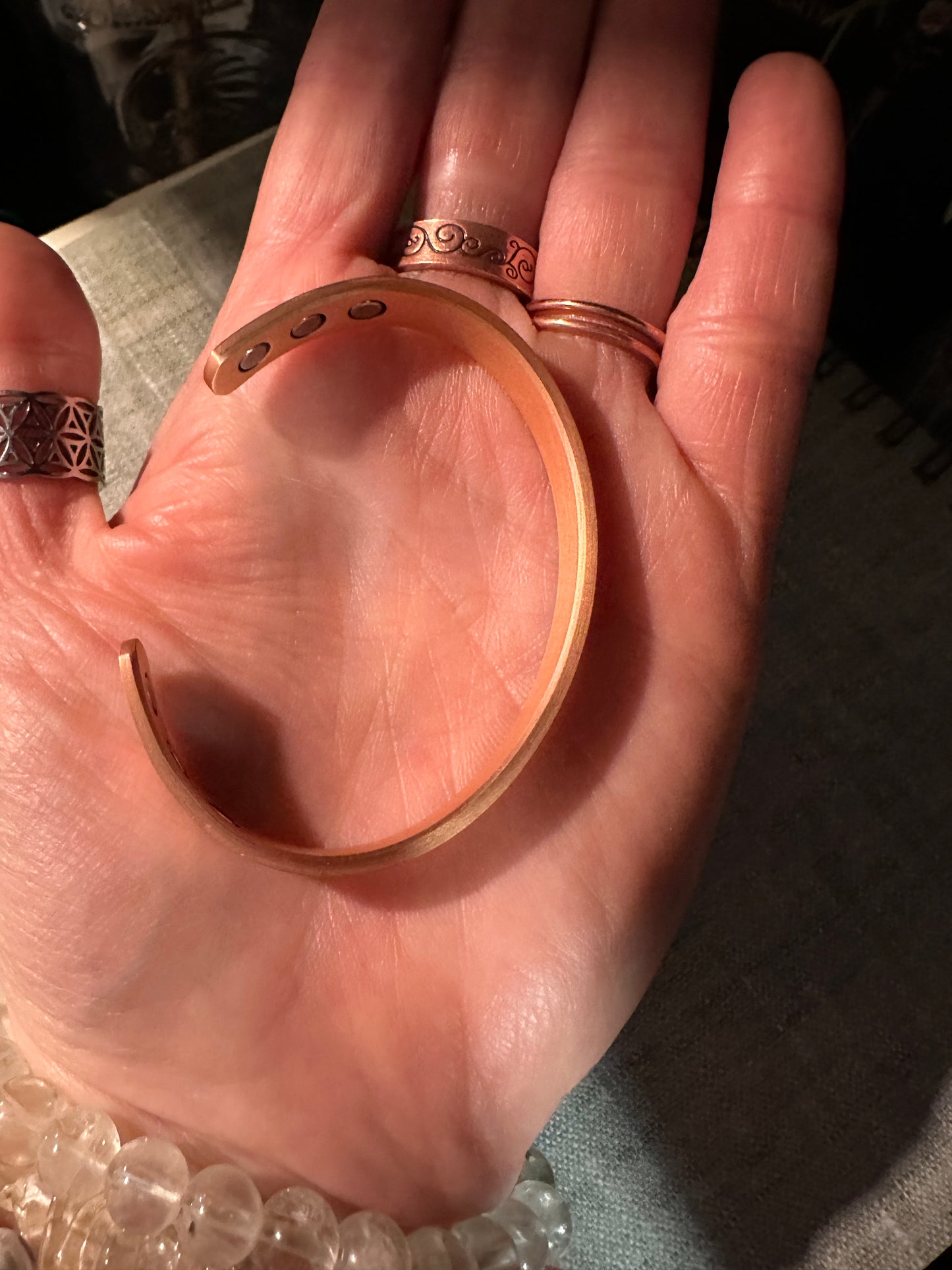 XS Matte Finish Magnetic Copper Cuff Bracelet