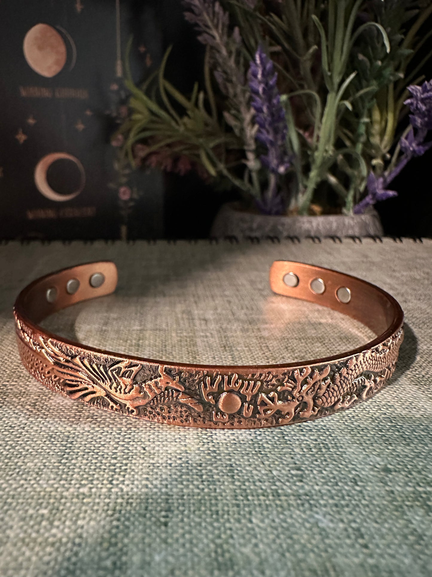 Phoenix & Dragon Copper Magnetic Bracelet