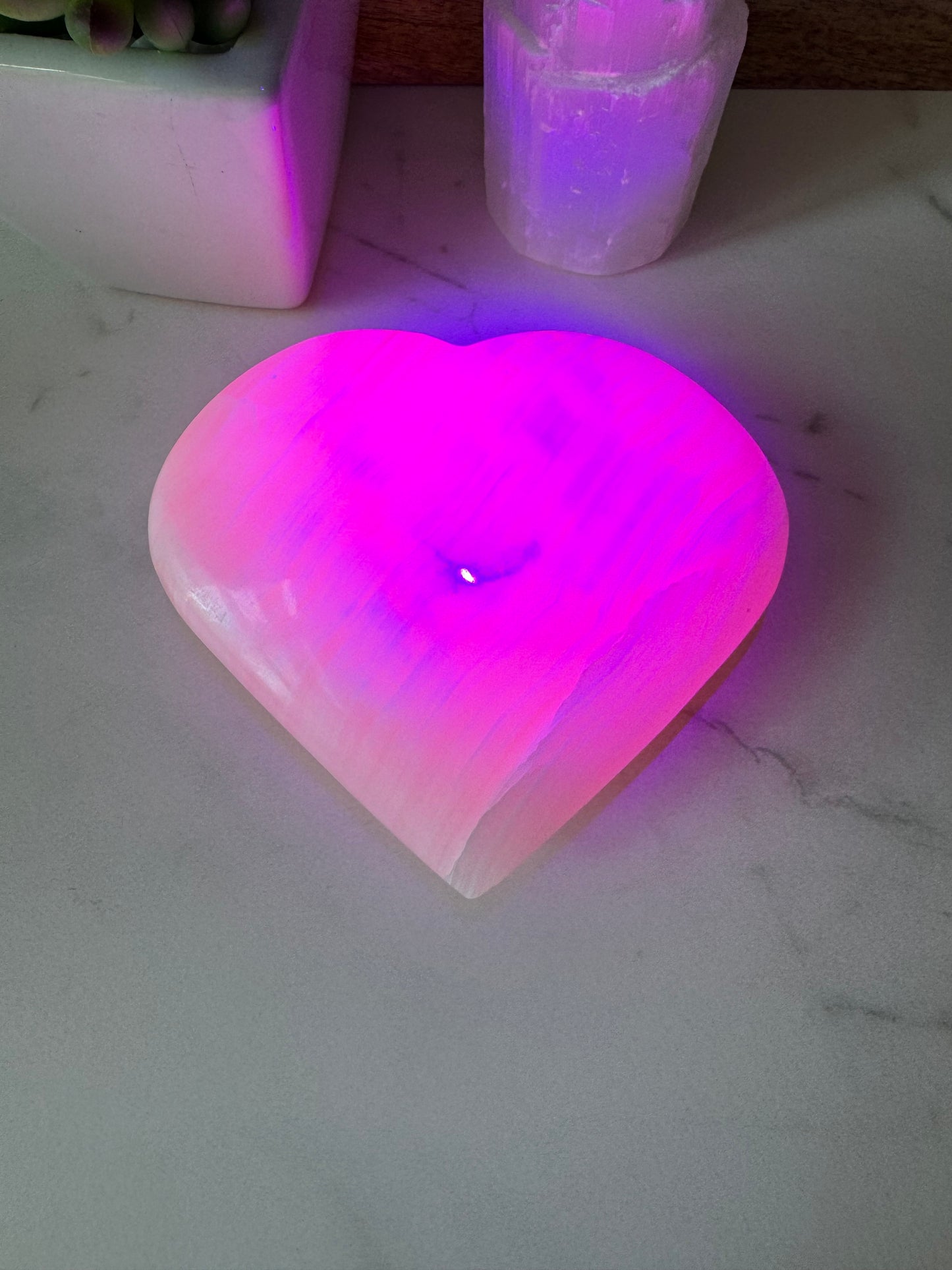 Pink Mangano Calcite Heart 383g