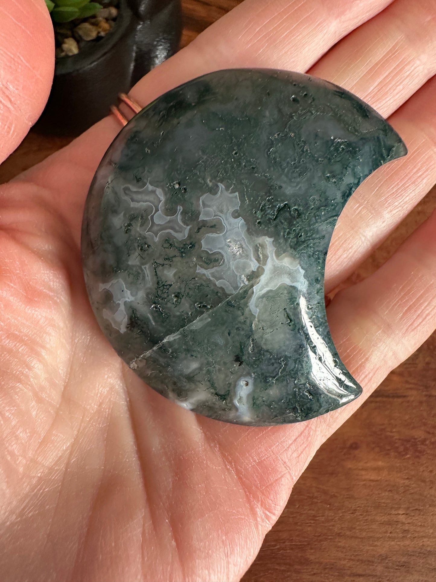 Moss Agate Moon 66g