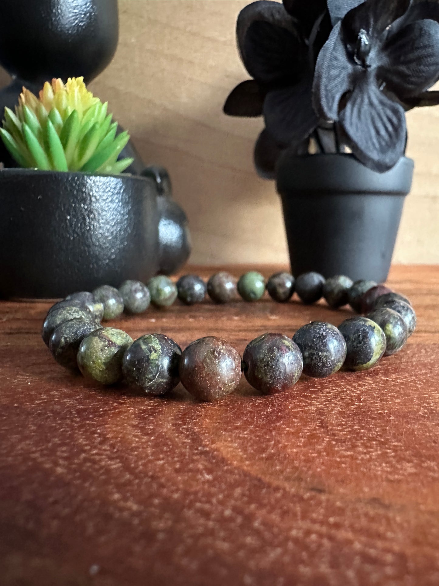 Dragonblood Jasper Bead Bracelet