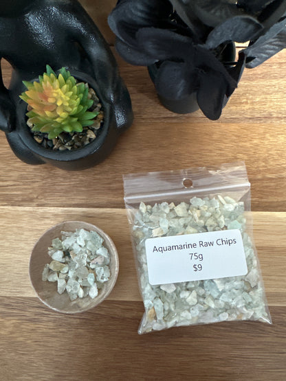 Raw Aquamarine Chips 75g