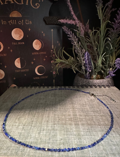 Faceted Crystal Necklace 2-3mm