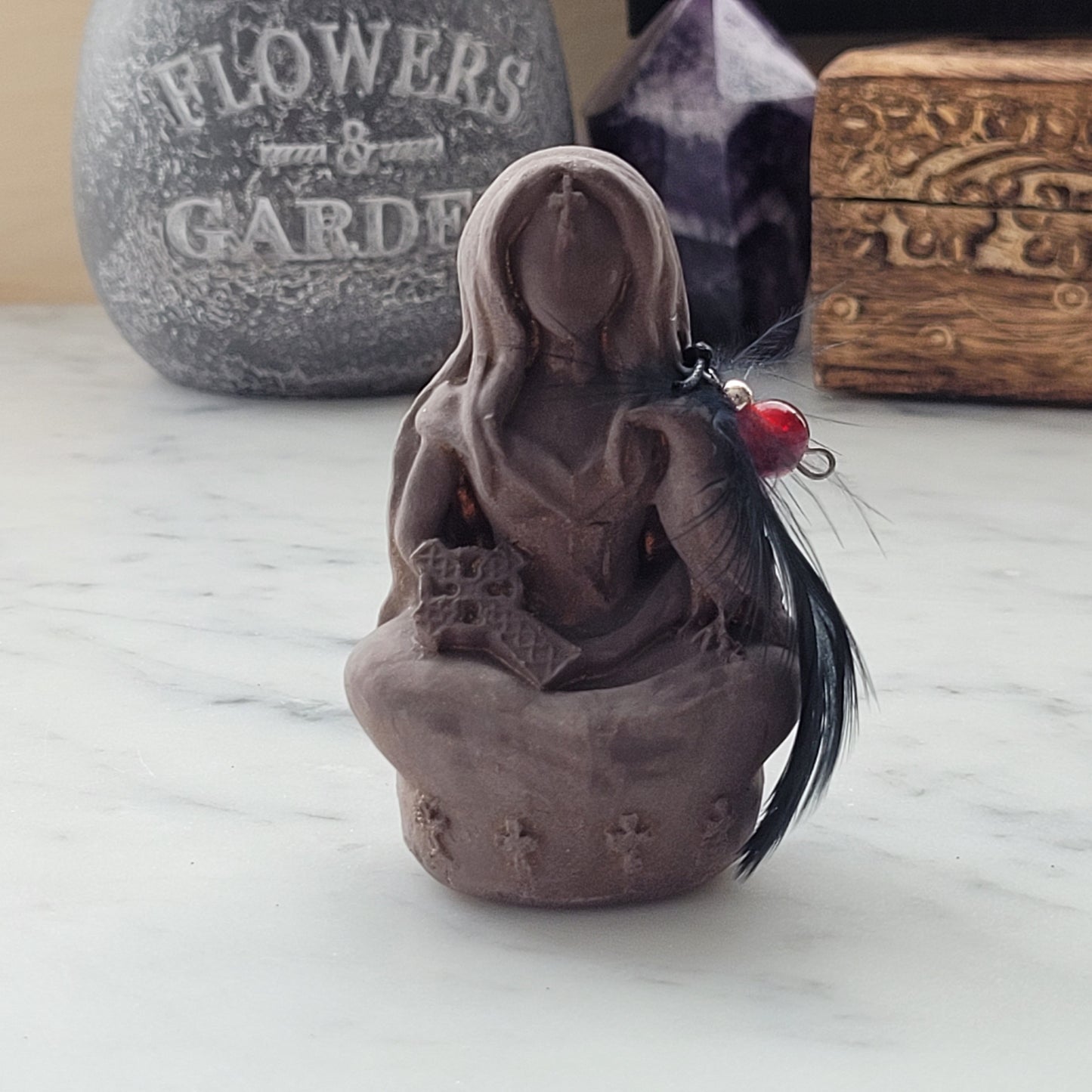 Morrigan Raven Goddess Statue