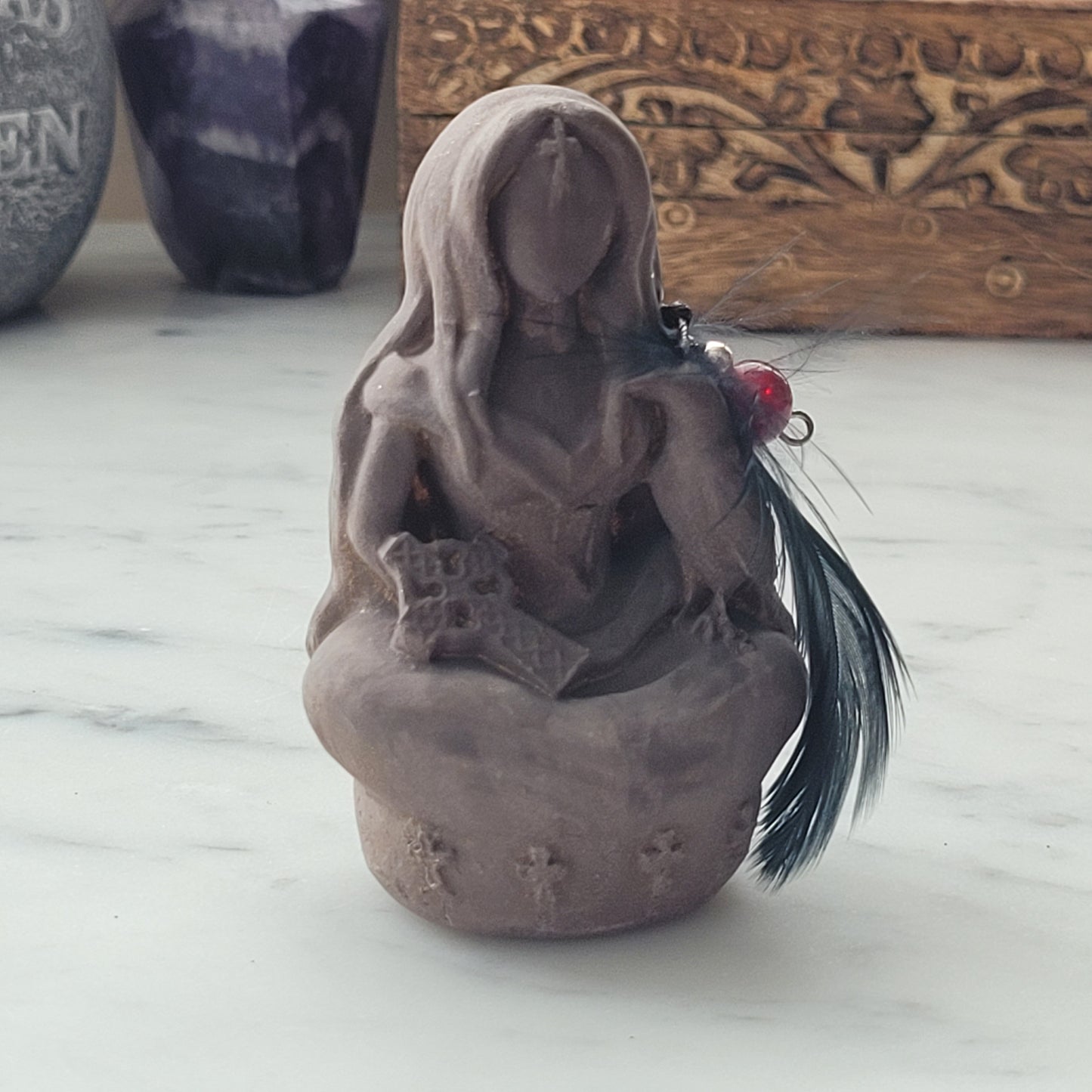 Morrigan Raven Goddess Statue