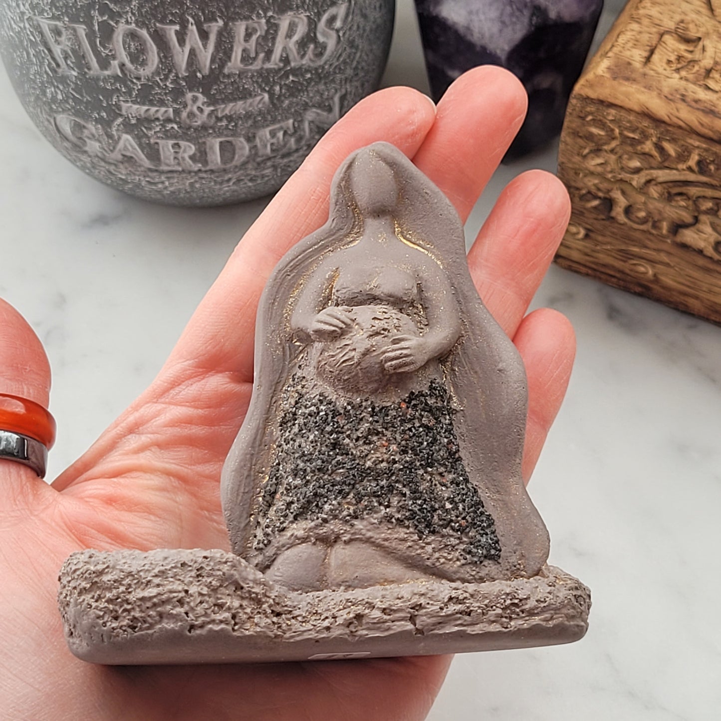 Gaia Goddess Statue and Candle Holder