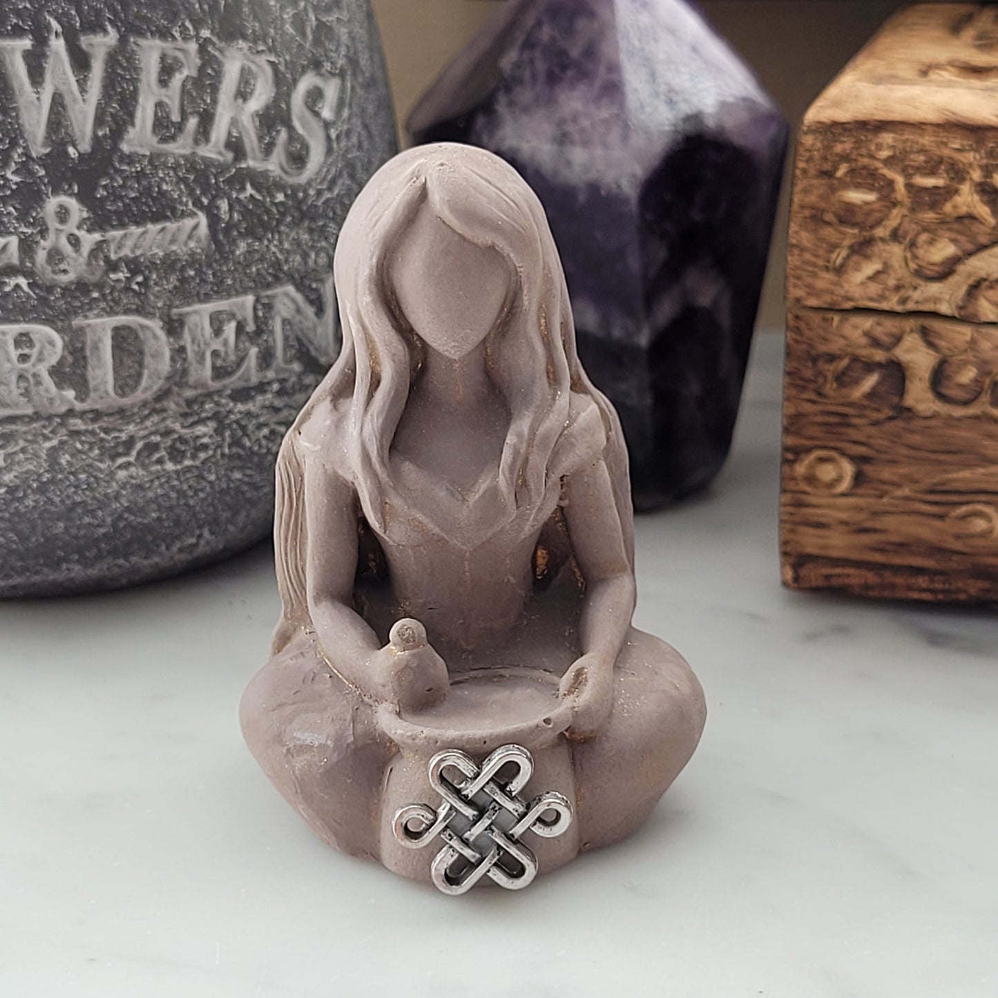 Cerridwen Goddess Statue with Cauldron