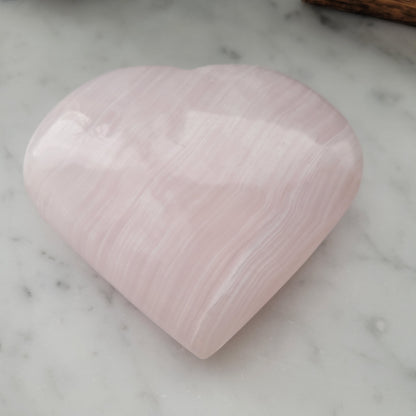 Pink Mangano Calcite Heart 383g