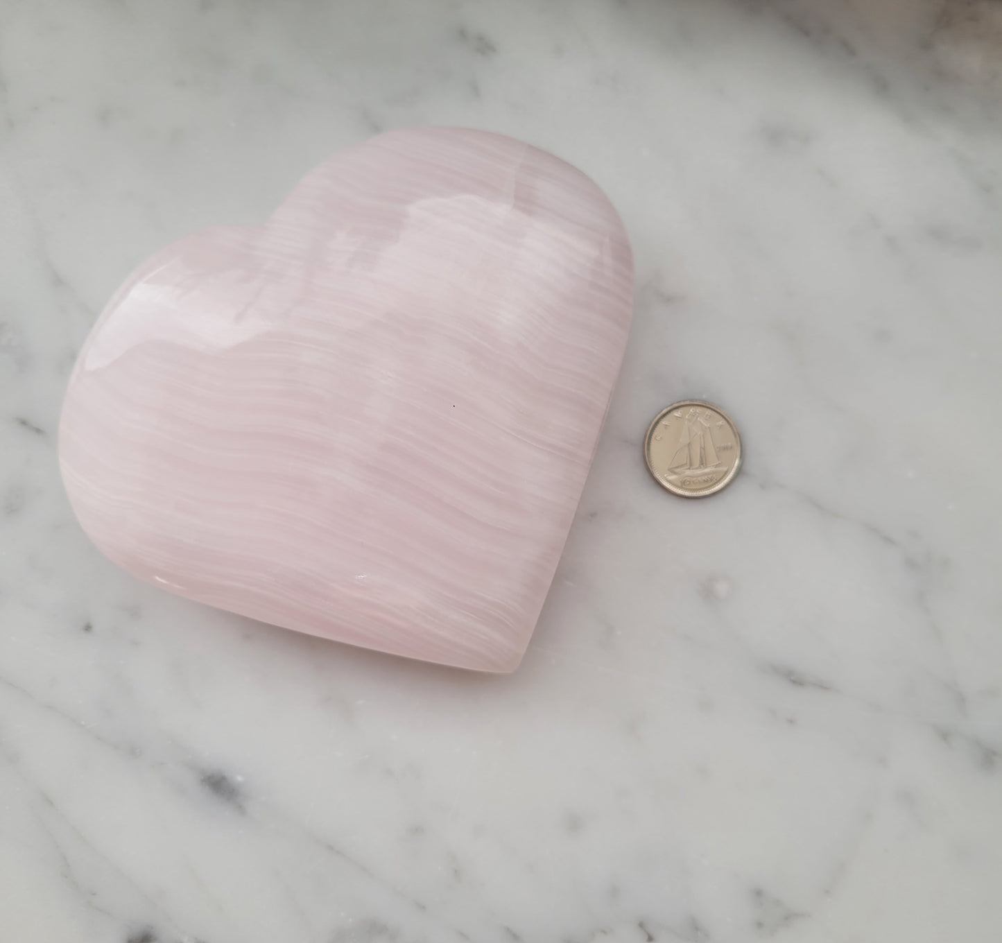Pink Mangano Calcite Heart 383g