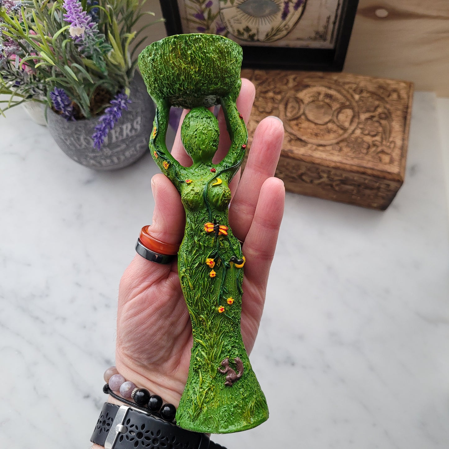 Spring/Fertility Goddess T-lite Holder