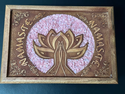 Rose Quartz Crystal Wooden Box