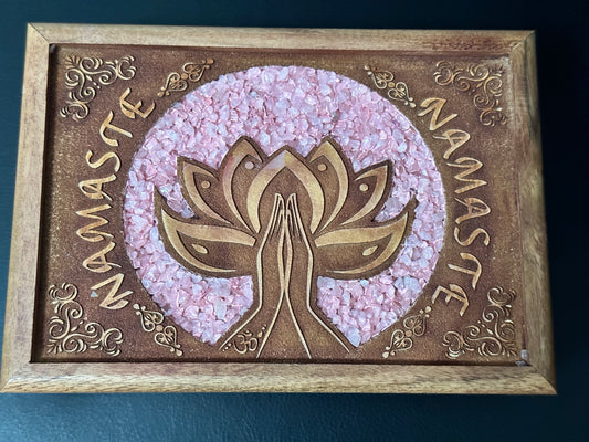Rose Quartz Crystal Wooden Box