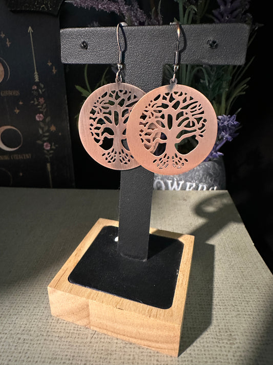 Copper Earrings Tree of Life