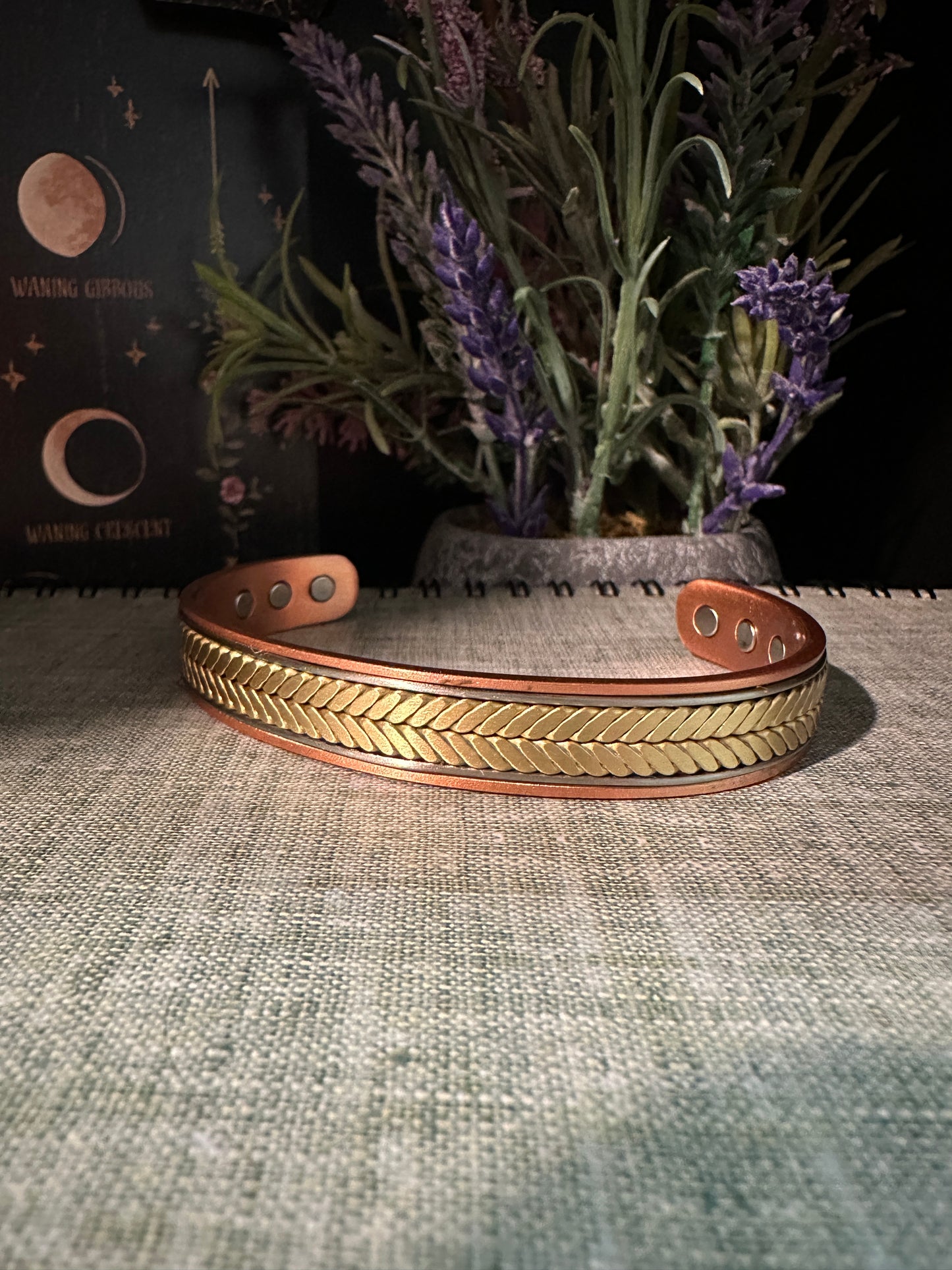 Copper and Brass Magnetic Copper Cuff Bracelet