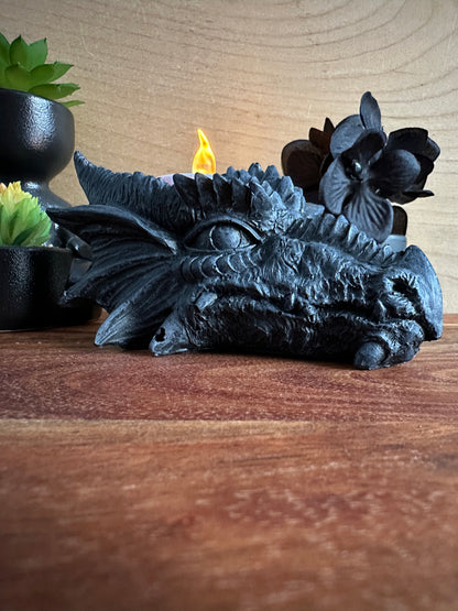Polyresin Dragon T-lite candle holder