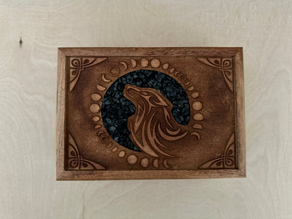 Black Onyx Crystal Wooden Box