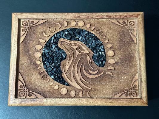Black Onyx Crystal Wooden Box
