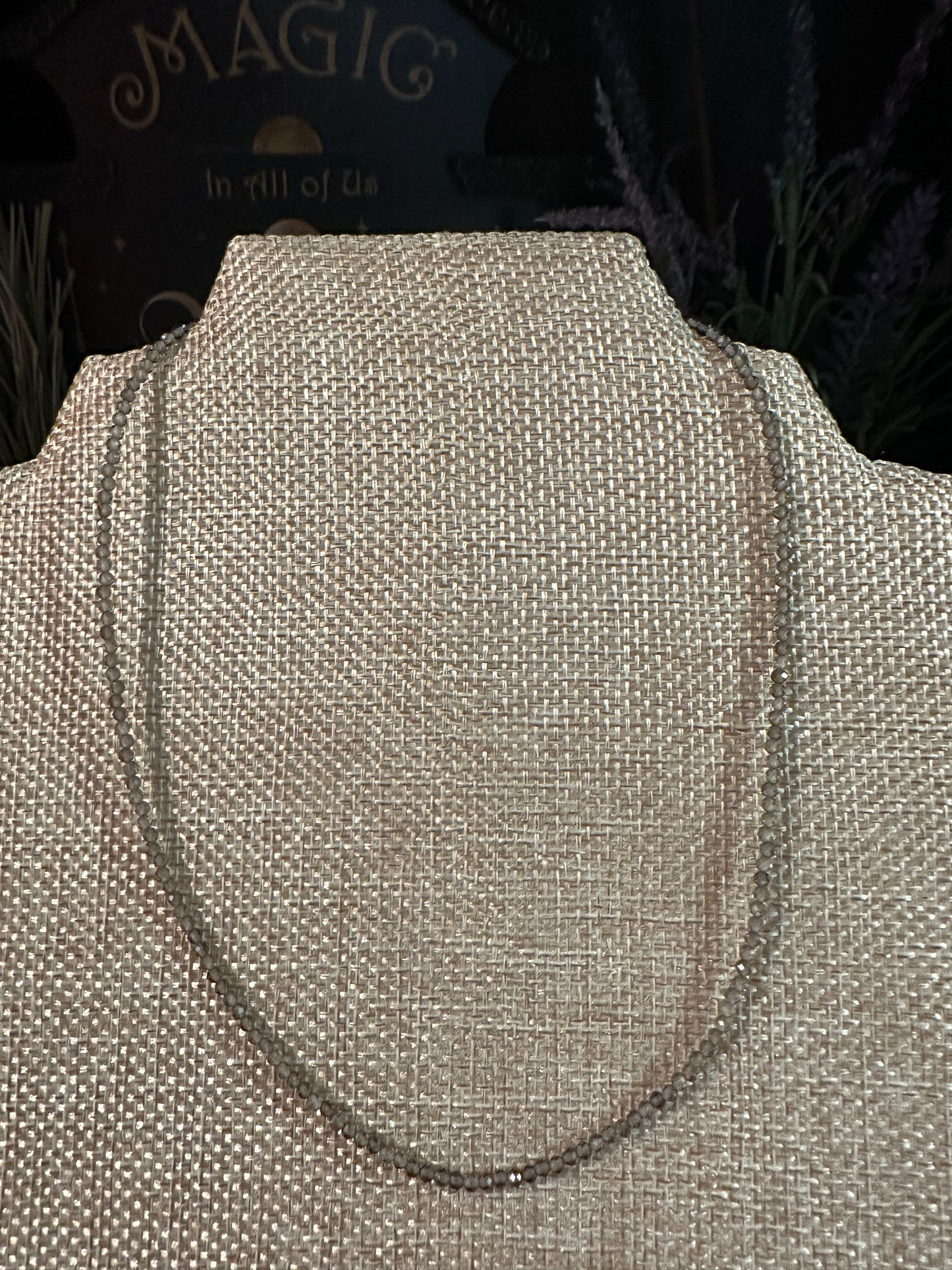 Faceted Crystal Necklace 2-3mm