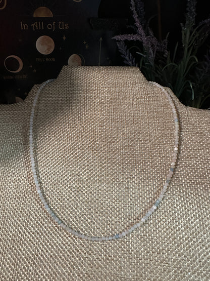 Faceted Crystal Necklace 2-3mm