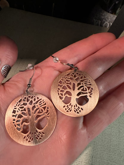 Copper Earrings Tree of Life