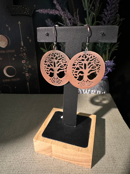 Copper Earrings Tree of Life
