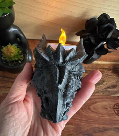 Polyresin Dragon T-lite candle holder