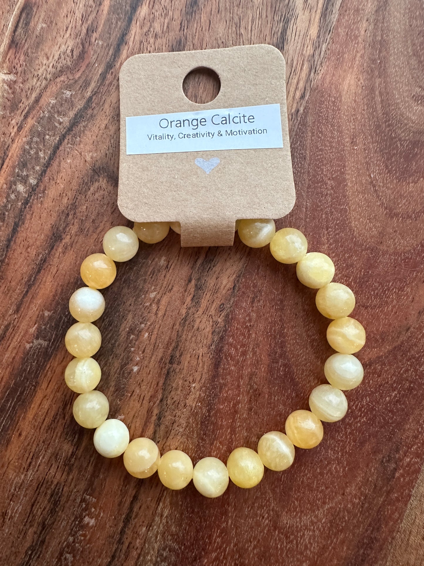 Orange Calcite Bead Bracelet