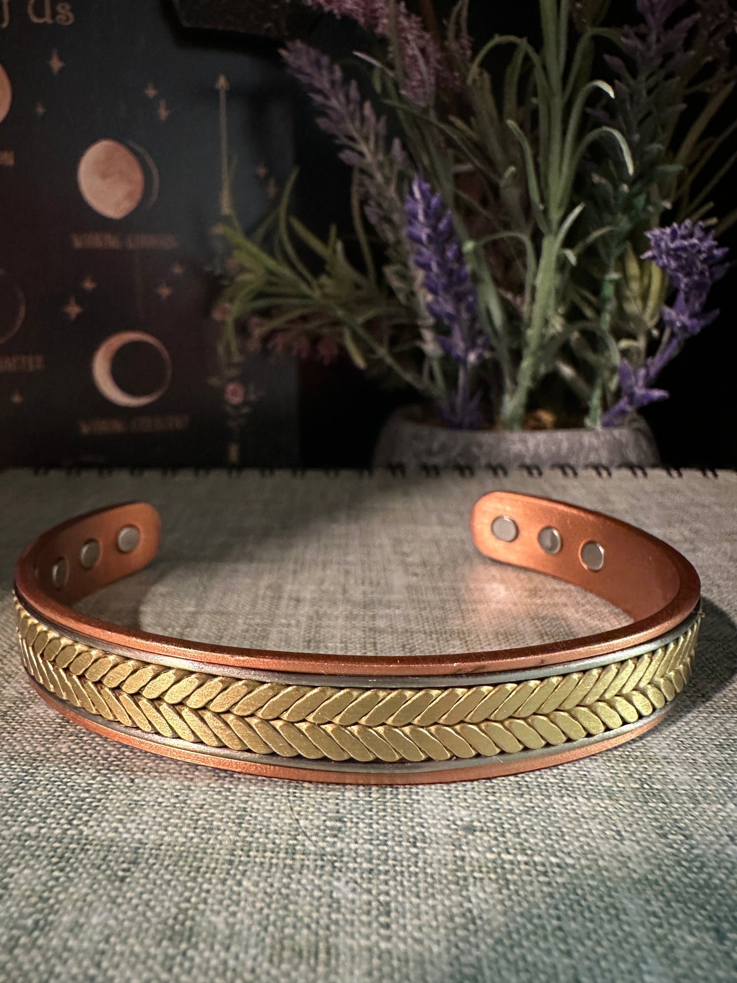Copper and Brass Magnetic Copper Cuff Bracelet