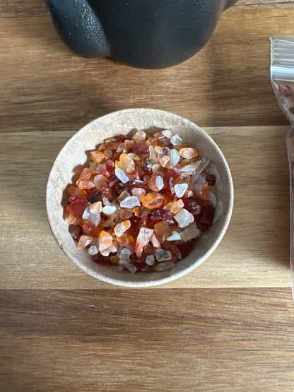 Crushed Carnelian Chips 100g