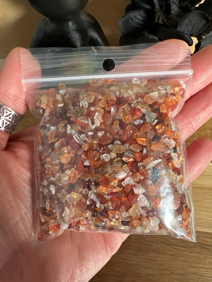 Crushed Carnelian Chips 100g
