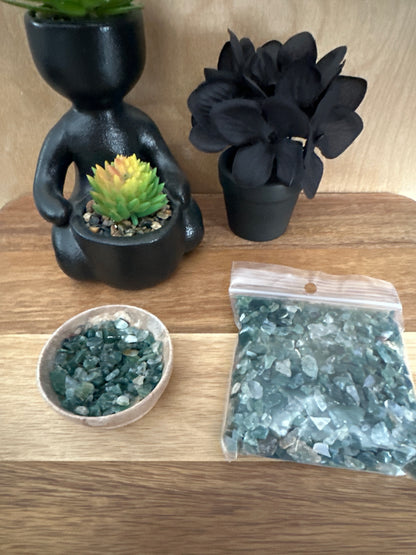 Moss Agate Chips 100g