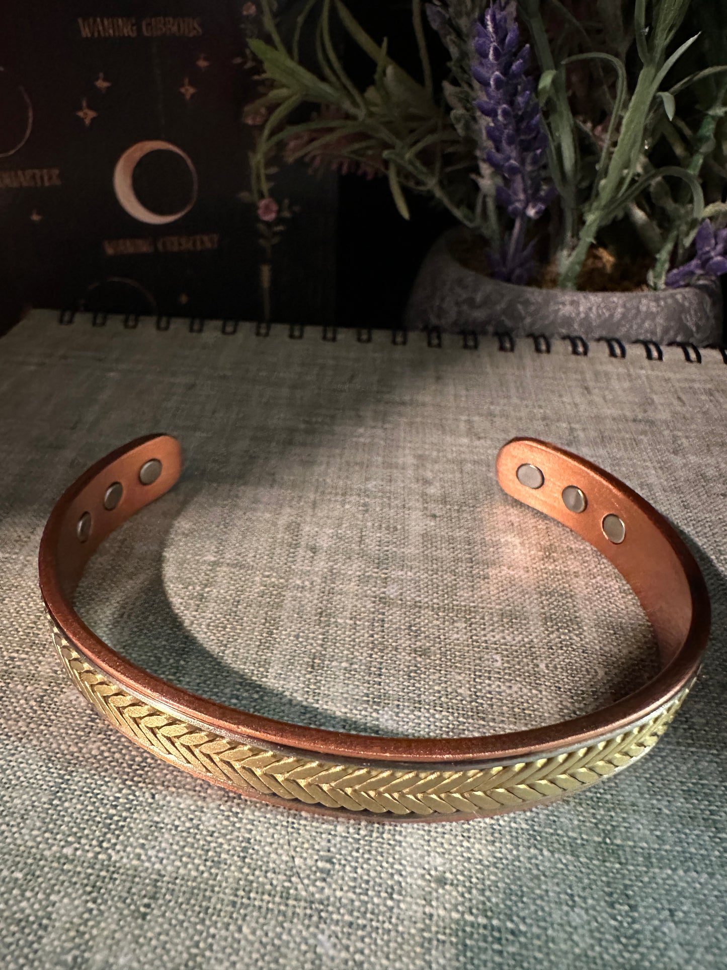 Copper and Brass Magnetic Copper Cuff Bracelet