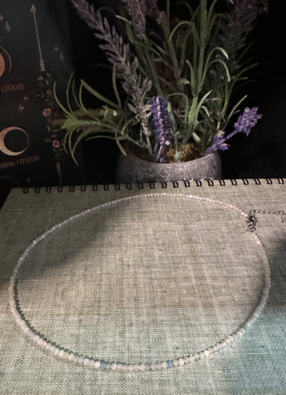 Faceted Crystal Necklace 2-3mm