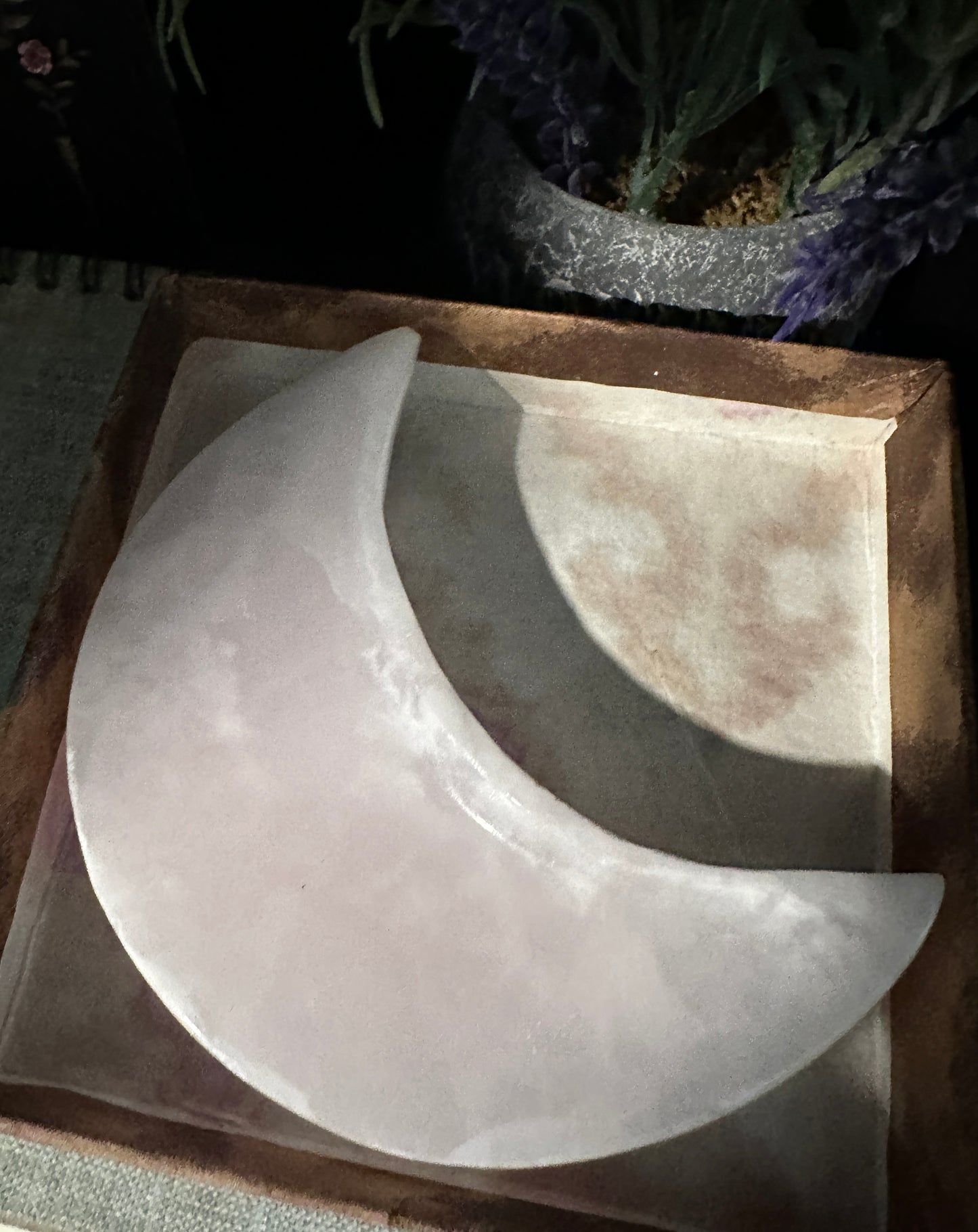Pink Calcite Moon bowl
