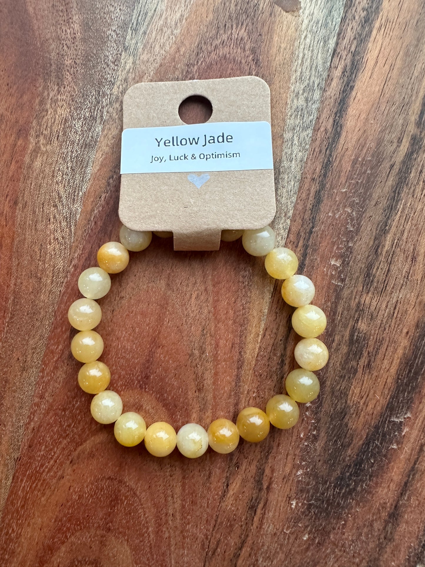 Yellow Jade Bead Bracelet