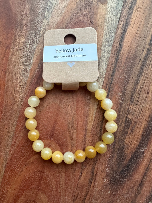 Yellow Jade Bead Bracelet