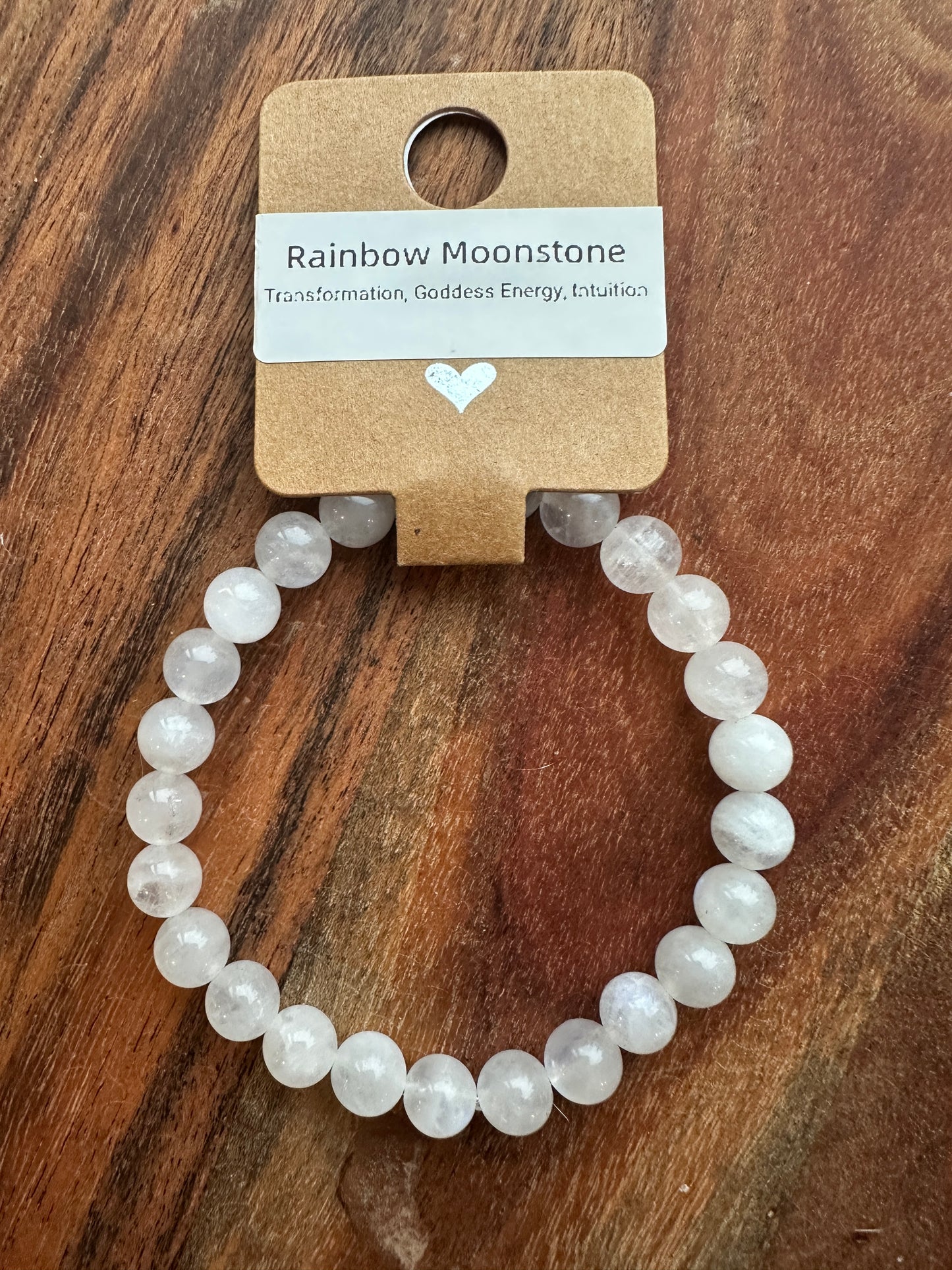 Rainbow Moonstone Bead Bracelet