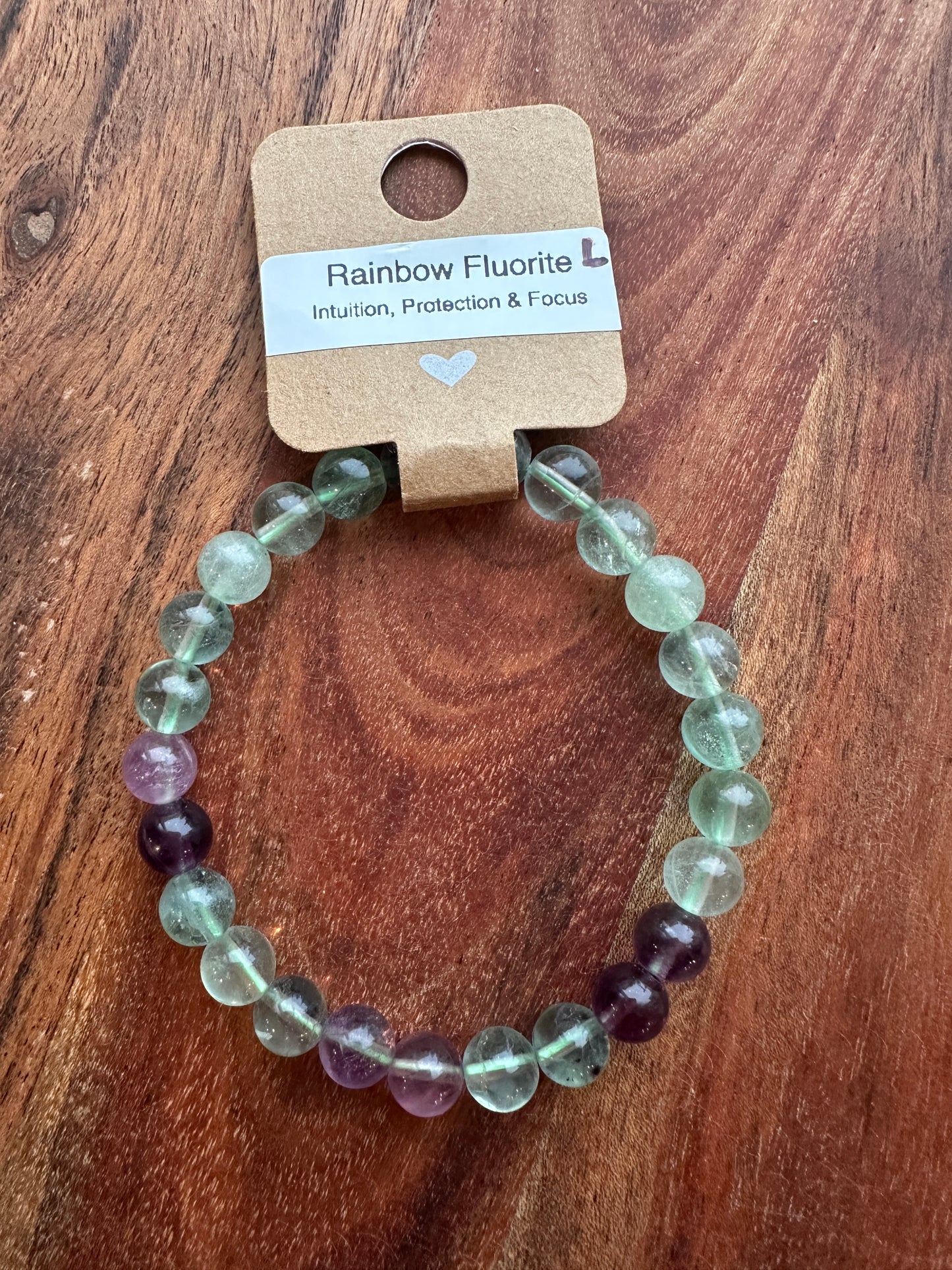 Rainbow Fluorite Bead Bracelet