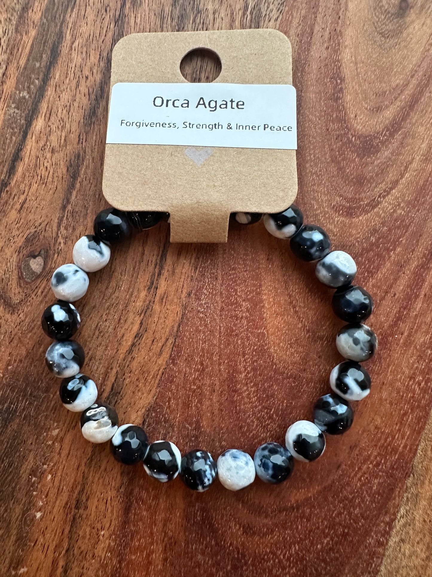 Orca Agate Bead Bracelet
