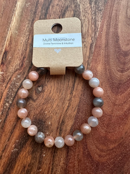 Multi Moonstone Bead Bracelet