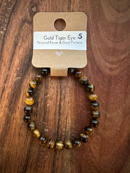 Gold Tiger Eye Bead Bracelet