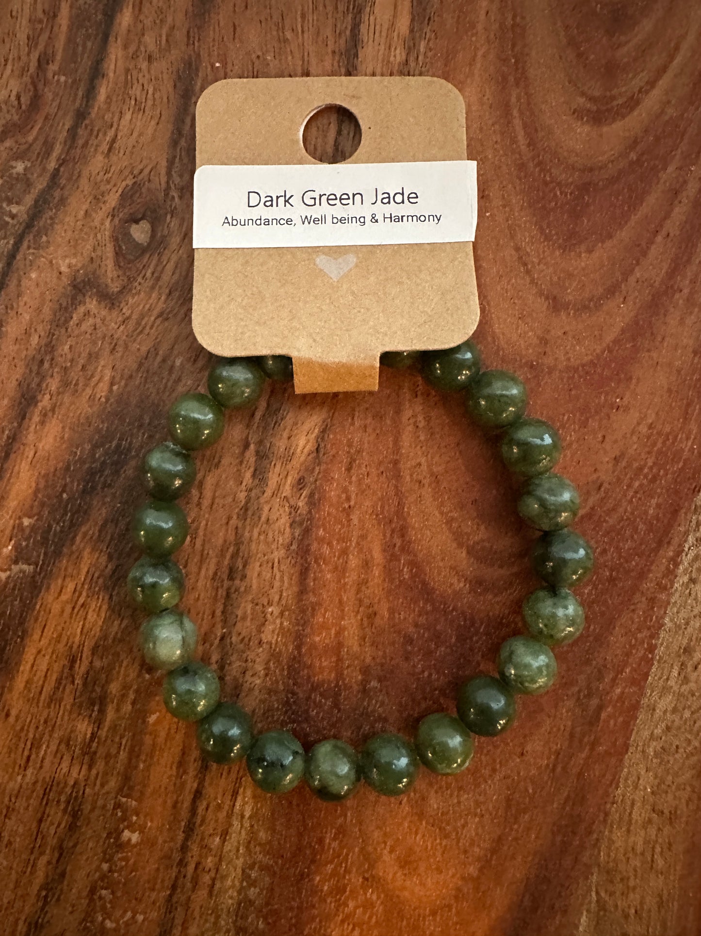 Dark Green Jade Bead Bracelet