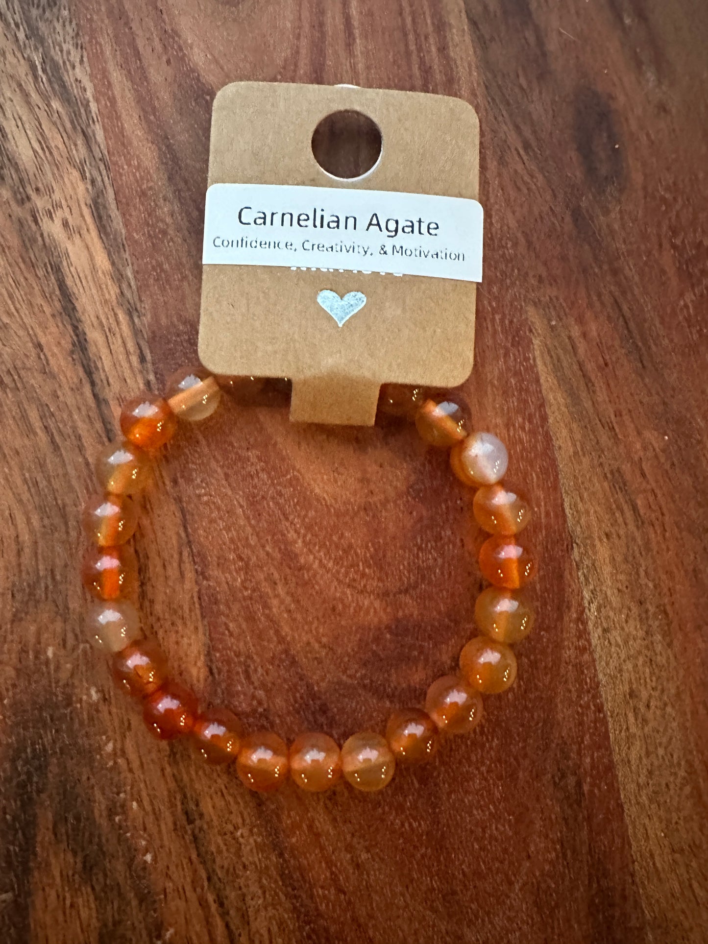Carnelian Agate Bead Bracelet