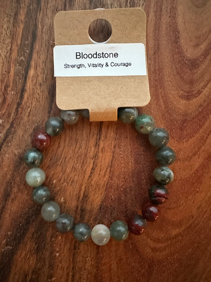 Bloodstone Bead Bracelet