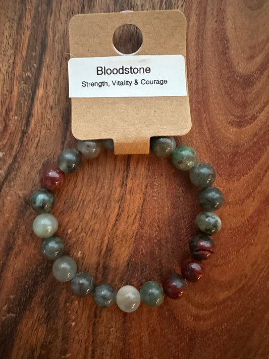 Bloodstone Bead Bracelet